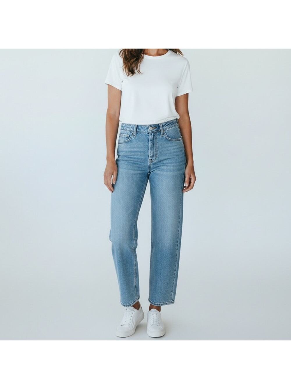 Everlane The Way High Jean NWT Women's Sz 28R Light Wash Organic Cotton Casual